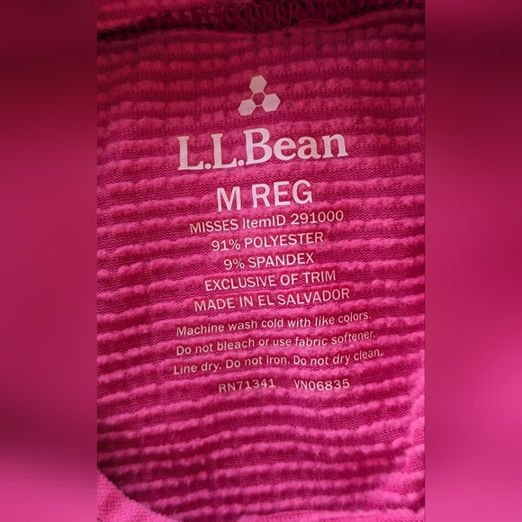L.L. Bean Ultralight Base Layer w/ hoodie Pink Long Sleeve Women's - Picture 5 of 11